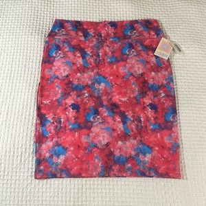 LuLaRoe Women’s Cassie Pencil Skirt/Size:3XL /Color: Multi-Pink/Blue Print (NWT)